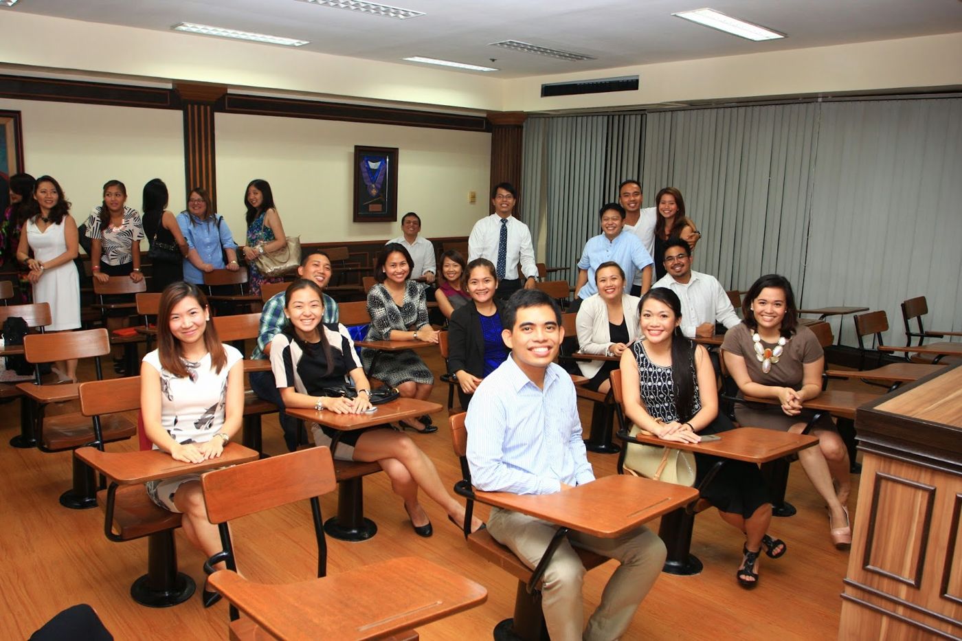 Law students seated in the Rosales Room